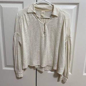 NWT Free People We The Free Linen Blend Blouse